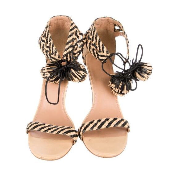 Ulla Johnson Clara Melange Sandal Pom Pom Tassel Wrap Heels IT 41/US 10.5-11 - Picture 3 of 5
